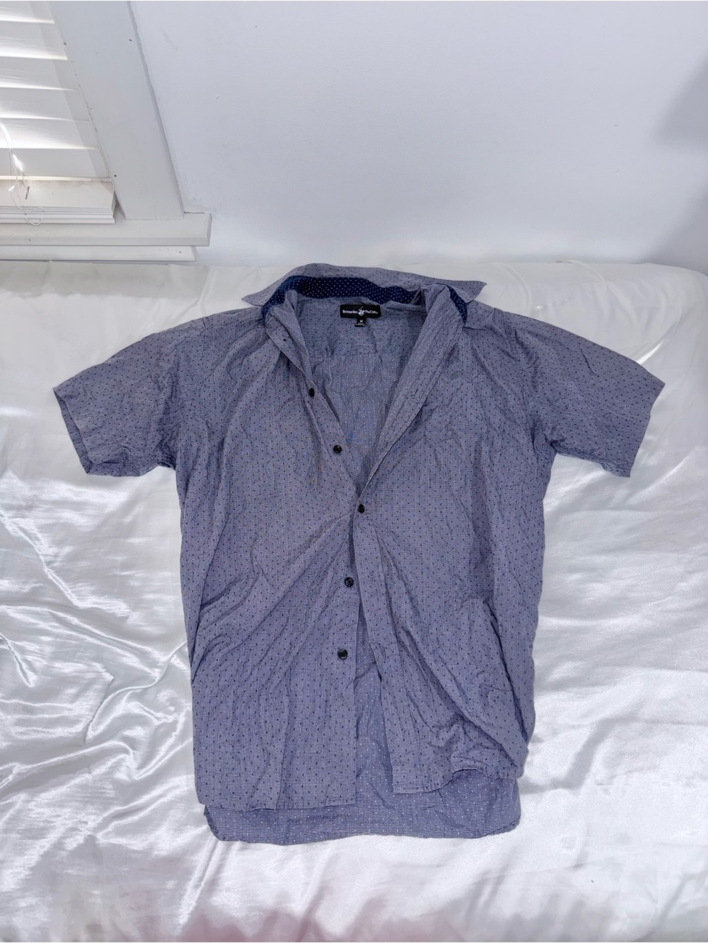 Beverly Hills Polo Club Men's Micro Print Short Sleeve Button Down M